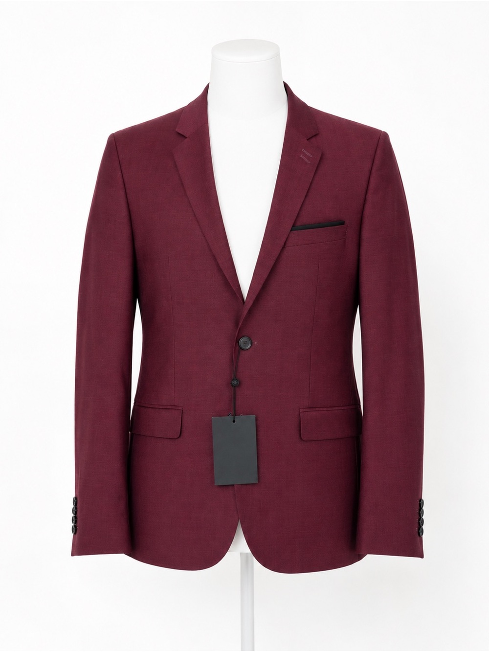 NWT The Kooples Paris Mens Burgundy 100% Wool Suit Jacket Blazer EU 50 US 40